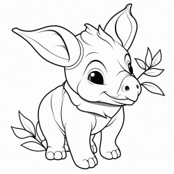 baby rhino eating leaves