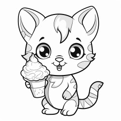 cat eating ice cream