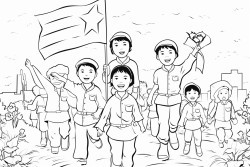 soldiers and people held vietnamese flags and threw flowers everywhere