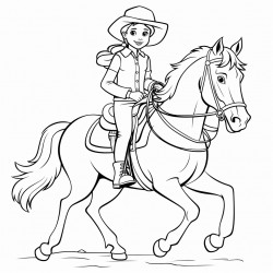 a old girl riding a big horse