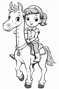 girl riding giraffe