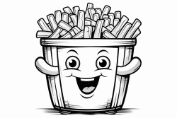 french fries with cute eyes nose and mouth