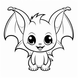 a cute bat in halloween cartoon style for kids