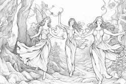 fairies dancing around tall stones