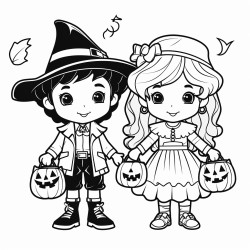 1 garon 4 ans et 1 fille 2 ans halloween