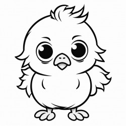fluffy baby chick with soft feathers and a tiny beak