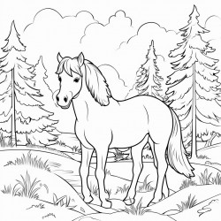 a horse in the forest
