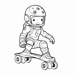 space with inline skates