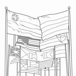 10 flags of the world colouring sheet