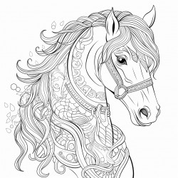 a picture of a horse with the name indi above it