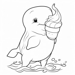 dolphin with an ice cream