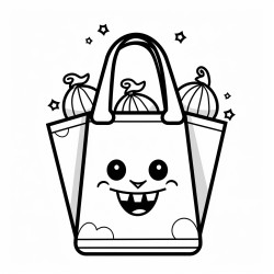 a cute trick or treat bag with simple and bold lines