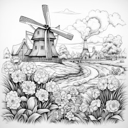 flower field in amsterdam