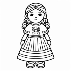 create a pencil sketch of a worry doll from guatemala