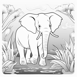 elephant in the jungle