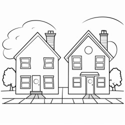 two houses on one street one house very big in size and one hose very small in size