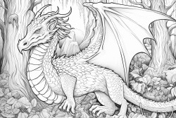 fantasy dragon in a magical forest