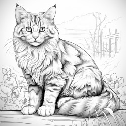 calico cat sitting quietly with paws crossed