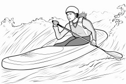 olympic canoe slalom female simple seen from a distance