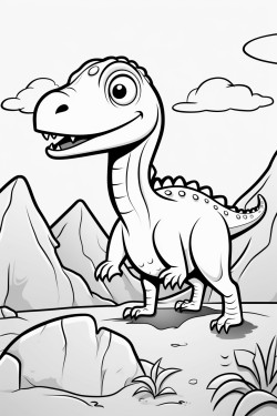 crea pagina da colorare dinosauro
