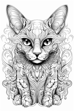 evil looking siamese cat no color no shade