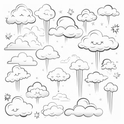 page avec 24 petits nuages