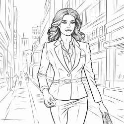 business woman walking at the street