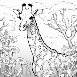 giraffe in a garden