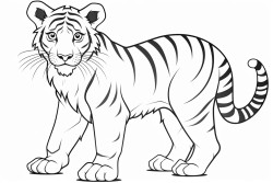 faz um desenho de um tigre e um garotinho do lado do tigre