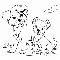 can you make me coloring book about dogs for kids