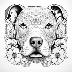 un chien de race staffy blanc femelle