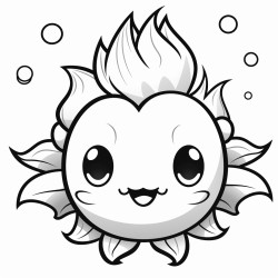 kawaii anglerfish with a glowing lure and a mischievous grin