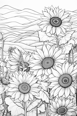 impressionism style sunflower field