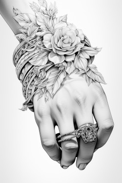 hands with beautiful cool rings