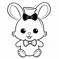 little bunny with a hat and bow