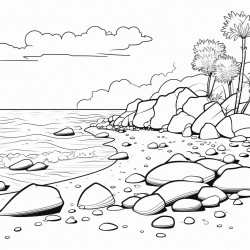 strand mit felsen