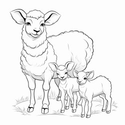 family cubs of sheep
