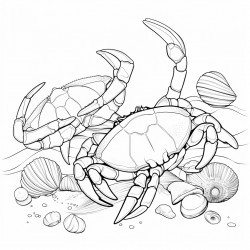 crabs with lots of sea shells