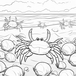 crabs with lots of sea shells