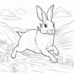 female rabbit running in a marathon