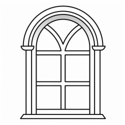 open arch window icon outline open arch window vector icon color flat isolated