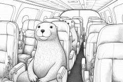 100 otters on board a plane