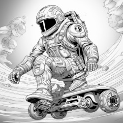 space with inline skates