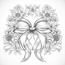 breast cancer ribbon with floral mandala in background