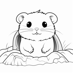 a cute icelandic lemming out of the hole