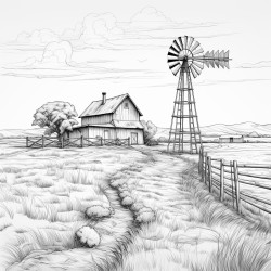 swg outline of country windmill farm blade