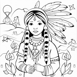 create an illustration that celebrates native american culture and traditions throu