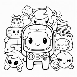 kawaii style gamer theme