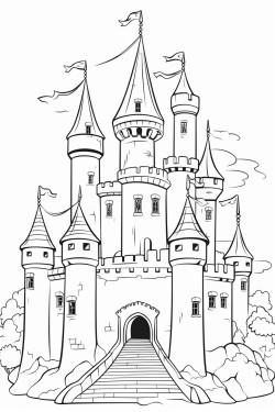 castle with animals