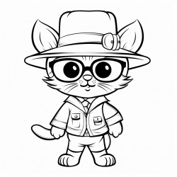 dessine moi un paresseux animal il porte des lunettes un chapeau de cowboy et il est dans une classe